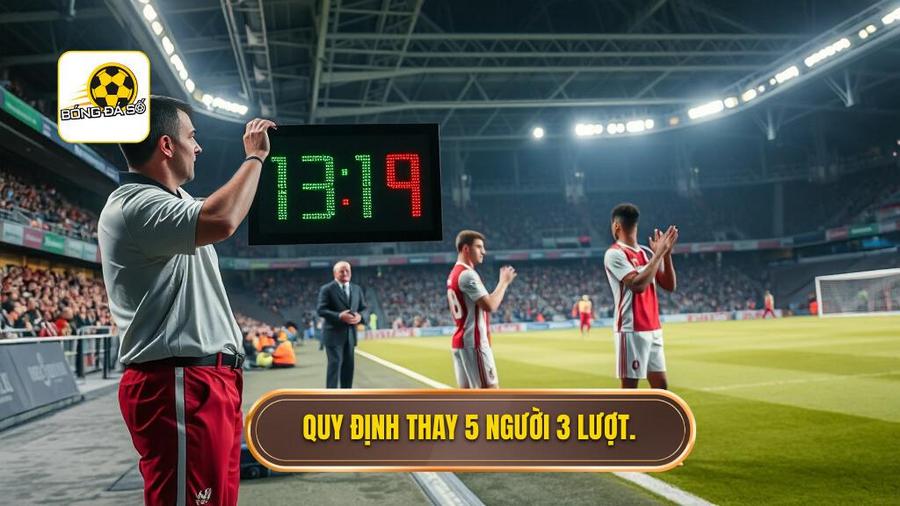 2. Quy định thay 5 người 3 lượt.
